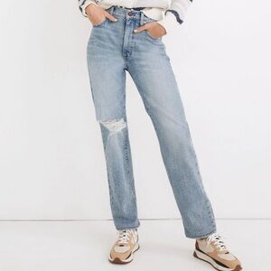 Madewell The Perfect Vintage Straight Jean Distressed Size 28